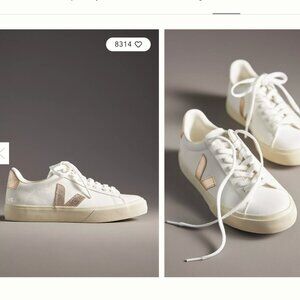 Veja Women's Sneakers in White and Gold